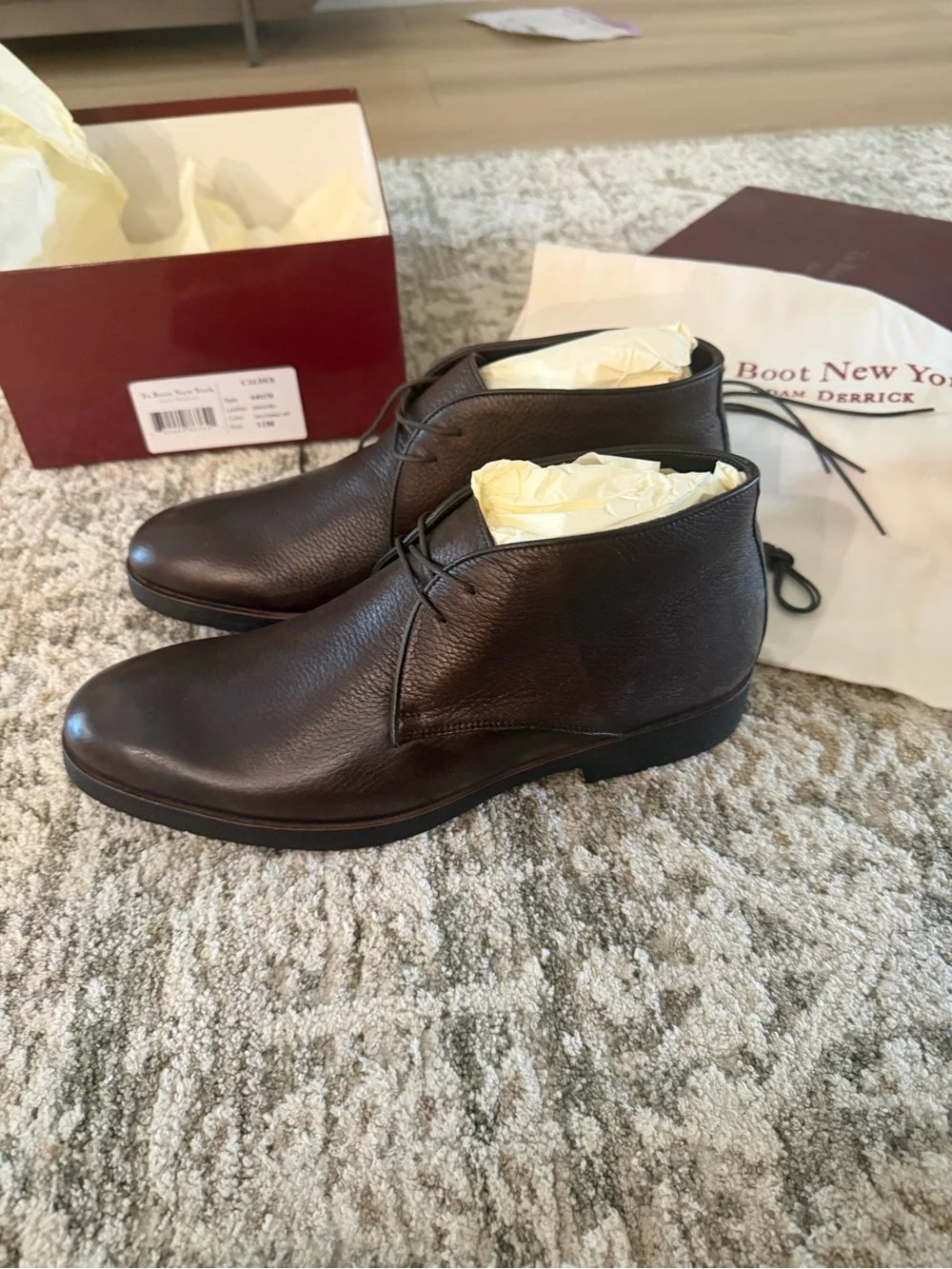 TO BOOT NEW YORK Calder Cognac Burnished Leather Chukka Boot 11M